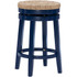 L. POWELL ACQUISITION CORP. ODP2637 Powell Mabon Backless Swivel Counter Stool, Navy/Natural