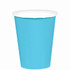 AMSCAN CO INC 68015.54 Amscan 68015 Solid Paper Cups, 9 Oz, Caribbean Blue, 20 Cups Per Pack, Case Of 6 Packs