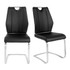 EURO STYLE, INC. 81013BLK Eurostyle Lexington Side Chairs, Black/Brushed Steel, Set Of 2 Chairs