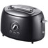 BRENTWOOD APPLIANCES , INC. TS-270BK Brentwood TS-270BK Cool Touch 2-Slice Extra Wide Slot Retro Toaster, Black - 700 W - Toast, Bagel, Bread, Waffle, Browning, Reheat, Defrost - Black, Silver