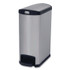 RUBBERMAID COMMERCIAL PROD. 1901993 Slim Jim Stainless Steel Step-On Container, End Step Style, 13 gal, Stainless Steel, Black