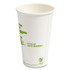 PERK 24394126 Eco-ID Compostable Paper Hot Cups, 16 oz, White/Green, 50/Pack, 6 Packs/Carton
