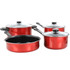 GIBSON OVERSEAS INC. Gibson 995115558M  Everyday Cardinal 7-Piece Steel Non-Stick Cookware Set, Red