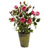 NEARLY NATURAL INC. 4853 Nearly Natural French Rose 14inH Plastic Plant Garden With Pot, 14inH x 9inW x 7inD, Pink/Green