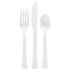 AMSCAN 8020.08  Boxed Heavyweight Cutlery Assortment, Frosty White, 200 Utensils Per Pack, Case Of 2 Packs