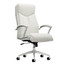 OFFICE DEPOT 2171-WH Realspace Modern Comfort Verismo Bonded Leather High-Back Executive Chair, White/Chrome