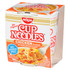 Enjoy a warm, hearty meal on the go with one of these Nissin Chicken Flavor Ramen Noodle Soup Cups. Each single-serve cup is made without artificial flavors or MSG, so you can eat guilt-free.  Enjoy warm, tasty ramen noodle soup with chicken flavor.  Each single-serve cup is easily portable and great for on the go.  No artificial flavors or added MSG.