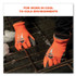TENACIOUS HOLDINGS, INC. ergodyne® 17893 ProFlex 7401-CASE Coated Lightweight Winter Gloves, EN388: 2131X, 10" Long, Medium, Orange, 144 Pairs/Carton