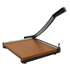 Designed for high-use environments  15-sheet capacity.  Hardened steel blade features a perpetual edge self-sharpening system.  3/4in thick solid wood base with English and metric grids for accurate measurements.  The safety latch and safety guard keep fingers away from the blade.