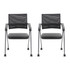 NORSTAR OFFICE PRODUCTS INC. B1806P-BK-2 Boss Office Products Nesting Chairs, Black/Pewter, Set Of 2