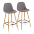 LUMISOURCE, LLC LumiSource B30-PEB NACHAR2  Pebble Bar Stools, Charcoal/Natural, Set Of 2 Stools