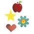 ELLISON EDUCATIONAL EQUIPMENT, INC. A10598 Sizzix Bigz Dies, Apple, Flower, Heart And Star