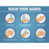 SP RICHARDS LLR00255 Lorell Wash Your Hands 6 Steps Sign, 8in x 6in, Blue/White