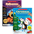 Enjoy holiday-themed fun with this Scholastic Teacher Resources Holiday Wipe-Clean Activity Book Bundle. These fun activity books are Halloween and Christmas themed so your child can enjoy hours of fun while practicing key skills.  Includes 2 holiday-themed books: Halloween and Christmas.  Includes 56 pages of activities in each book.  Wipe-clean design for reuse.  Helps develop key skills.