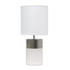 ALL THE RAGES INC Simple Designs LT1114-OFF  2-Toned Basics Table Lamp, 13-1/2inH, White Shade/White/Silver Base