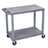 H. WILSON/ LUXOR FURNITURE EC22-G Luxor E-Series Plastic Cart, 2-Shelves, 35 1/4inH x 32inW x 18inD, Gray