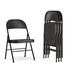 FLASH FURNITURE 4BDF002BK  Hercules Double-Braced Metal Folding Chairs, Set Of 4 Folding Chairs, Black