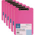 SP RICHARDS Business Source 01868BD  Flat Clip Plastic Clipboard - 9in x 12in - Plastic - Neon Pink - 6 / Bundle