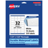 AVERY PRODUCTS CORPORATION 94226-WMF10 Avery Waterproof Permanent Labels With Sure Feed, 94226-WMF10, Rectangle, 1-1/4in x 1-3/4in, White, Pack Of 320