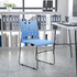 FLASH FURNITURE RUT2BL  Sled-Base Stacking Chair With Handle And Air-Vent Back, Blue/Black