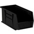 B O X MANAGEMENT, INC. Partners Brand BINP1487K  Plastic Stack & Hang Bin Boxes, Medium Size, 14 3/4in x 8 1/4in x 7in, Black, Pack Of 12