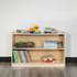Keep toys, books and more organized with the Flash Furniture Wooden School Classroom Storage Cabinet. The unit is made of durable engineered wood and features a safety-conscious design with an anti-tip strap. The fixed compartments offer multiple storage spaces.  Engineered wood construction.  Fixed storage compartments.  Kid-friendly design features rounded edges and an anti-tip strap.  Weight capacity tested to support 50 lb.  Assembly required.  Backed by the manufacturers 2-year limited warranty.