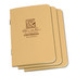RITE IN THE RAIN 971TFX  All-Weather Stapled Notebooks, 4-5/8in x 7in, Tan, 3 Notebooks Per Pack, Set Of 6 Packs