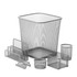 HONEY-CAN-DO INTERNATIONAL, LLC Honey Can Do OFC-06206 Honey-Can-Do 6-Piece Mesh Desk Organizer Set, Silver