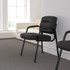 Keep your waiting area comfortable for guests and clients with this modern reception chair. Luxurious LeatherSoft upholstery has a soft, plush feel that guests will appreciate. This reception area chair boasts a padded seat and armrests for maximum comfort and support.  Overall Dimensions: 33-1/2inH x 25-3/4inW x 25-1/2inD.  Weight capacity tested to support 250 lb.  Mid back executive office guest chair.  Fire-retardant foam padding.  LeatherSoft upholstery.  Contoured back and seat.  Padded armrests.  Non-skid floor glides.  Assembly required.  Tested to meet ANSI/BIFMA Performance Standards - Manufacturer testing has been conducted on this product to meet specific performance requirements and safety standards set forth by the American National Standards Institute (ANSI) and the Business and Institutional Furniture Manufacturers.  Faux Leather is a synthetic material. See specs for details.