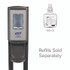 GO-JO INDUSTRIES PURELL® 7418DS CS8 Hand Sanitizer Floor Stand with Dispenser, 1,200 mL, 13.5 x 5 x 28.5, Graphite