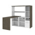 BESTAR INC. 107420-000035 Bestar Gemma 60inW L-Shaped Corner Desk With Storage, Walnut Gray/White