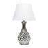 ALL THE RAGES INC Elegant Designs LT2041-MSV  Juliet Ceramic Table Lamp, 20.47inH, White/Metallic Silver