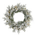 NEARLY NATURAL INC. W1128 Nearly Natural Flocked Artificial Christmas Wreath With 50 LED Lights, 24in x 5in, Green