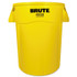 RUBBERMAID COMMERCIAL PROD. 2643-60 YEL Vented Round Brute Container, 44 gal, Plastic, Yellow
