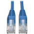 TRIPP LITE N001-003-BL Eaton Tripp Lite Series Cat5e 350 MHz Snagless Molded (UTP) Ethernet Cable (RJ45 M/M), PoE - Blue, 3 ft. (0.91 m) - Patch cable - RJ-45 (M) to RJ-45 (M) - 3 ft - UTP - CAT 5e - molded, snagless, stranded - blue