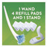 SC JOHNSON Scrubbing Bubbles® 301822 Fresh Brush Toilet Cleaning System Starter Kit, 19" Wand, 4 Pads, Stand