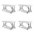 CORRELL, INC. RA2448234P Adjustable Folding Table, Rectangular, 48" x 24" x 22" to 32", Gray Granite Top, Black Legs, 4/Pallet