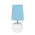 ALL THE RAGES INC LT2084-BLU Simple Designs Studded Texture Ceramic Table Lamp, 11-3/8inH, Blue Shade/White Base