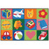 CARPETS FOR KIDS ETC. INC. Carpets For Kids 36.25  KID$Value Rugs Toddler Fun Squares Rug, 3ft x 4 1/2ft , Multicolor