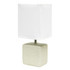 ALL THE RAGES INC Simple Designs LT2072-OFF  Petite Faux Stone Table Lamp, 11-13/16inH, White Base/White Shade