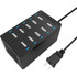 SABRENT AX-TPCS  60 Watt (12 Amp) 10-Port Desktop USB Rapid Charger - 60 W - 120 V AC, 230 V AC Input - 5 V DC/12 A Output