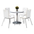 KFI FURNITURE, LLC 810389024968 KFI Studios Jive Round Pedestal Table With 4 Stacking Chairs, 29inH x 36inW x 36inD, White/Crisp Linen