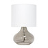 ALL THE RAGES INC LT2063-SMW Simple Designs Glass Raindrop Table Lamp, 13-3/4inH, White Shade/Smoke Gray Base