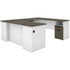 BESTAR INC. Bestar 181851-000035  Norma 71inW U- Or L-Shaped Corner Desk, Walnut Gray/White