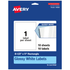 AVERY PRODUCTS CORPORATION 94269-WGP10 Avery Glossy Permanent Labels, 94269-WGP10, Rectangle, 8-1/2in x 11in, White, Pack Of 10