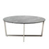 EURO STYLE, INC. 90376BLK Eurostyle Llona Round Coffee Table, 15-4/5inH x 36inW x 36inD, Brushed Steel/Black Marble