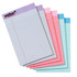 Color code your notes with these colorful legal pads. Keep them on hand for a convenient place to keep track of ideas and reminders that come to mind throughout the day.  Features extra sturdy chipboard backing. Provides a solid surface for you to write on.  Letr-Trim perforated so you can tear away pages with ease.  Lined to help you write neatly and legibly.  Prism Writing Pads brighten the office with soft-colored paper in cheerful shades  Jr. legal ruled pads are the perfect size for quick notes, shopping lists and daily to-dos  Micro perforated pages detach easily to keep notes organized & neat; sturdy backs provide firm writing support  Assorted colors: pink, orchid and blue; Jr. legal ruled; 5in x 8in, 50 sheets; 6 pack
