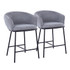 LUMISOURCE, LLC B26-ASHLAND2 BKGY2 LumiSource Ashland Counter Stools, Gray/Black, Set Of 2 Stools