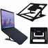 COMPATIBILITY: laptops up to 15.6in , tablet, book  6 LEVEL OPTIONS: raise laptop to a comfortable level  NON-SKID: silicone protectors keep laptop in place  GOOD VENTILATION: keeping your laptop cool  PORTABLE: folds to a flat pad