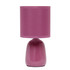 ALL THE RAGES INC LT1134-MVE Simple Designs Thimble Base Table Lamp, 10-1/16inH, Mauve/Mauve